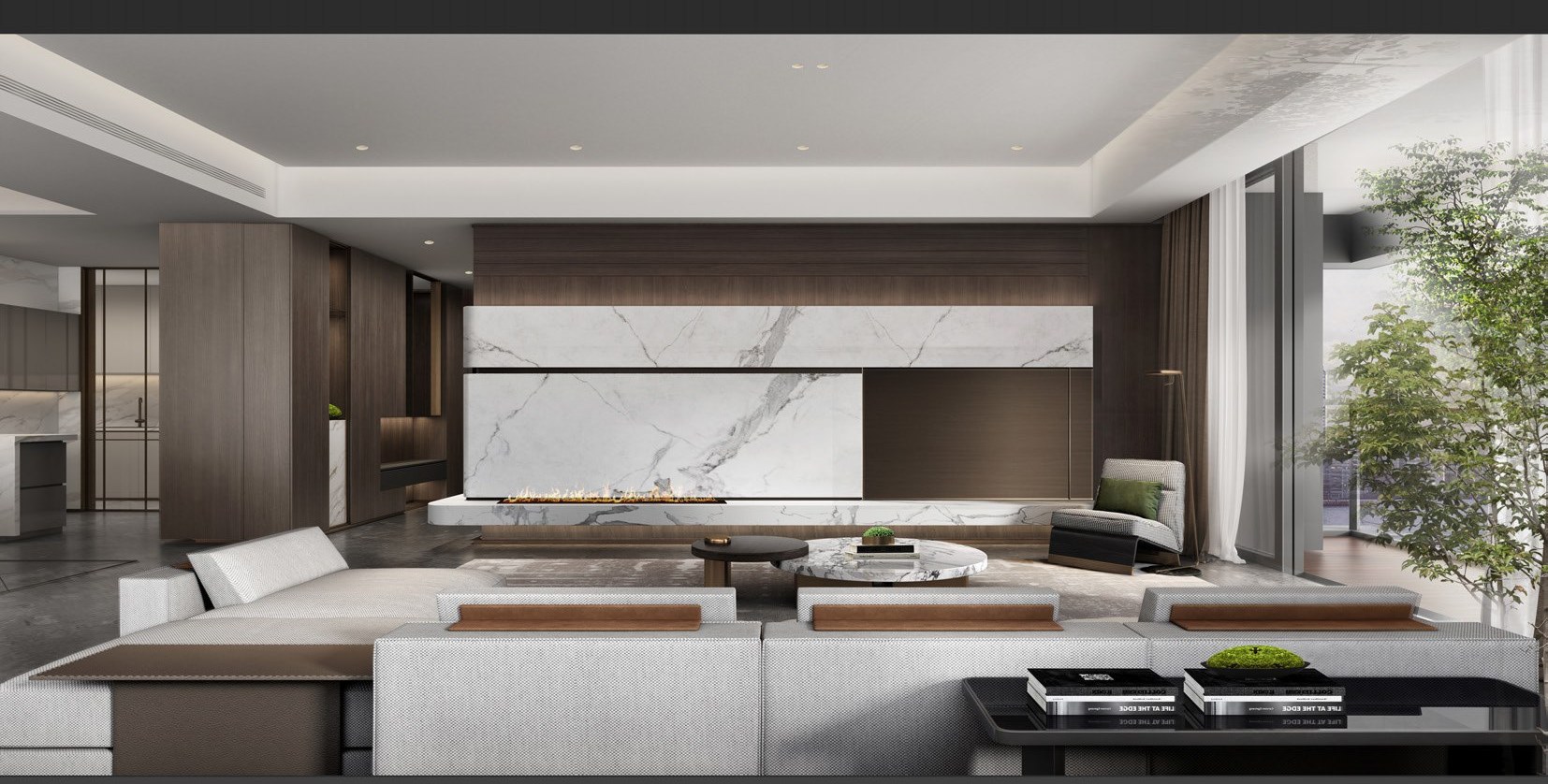 Refined contemporary living room design study