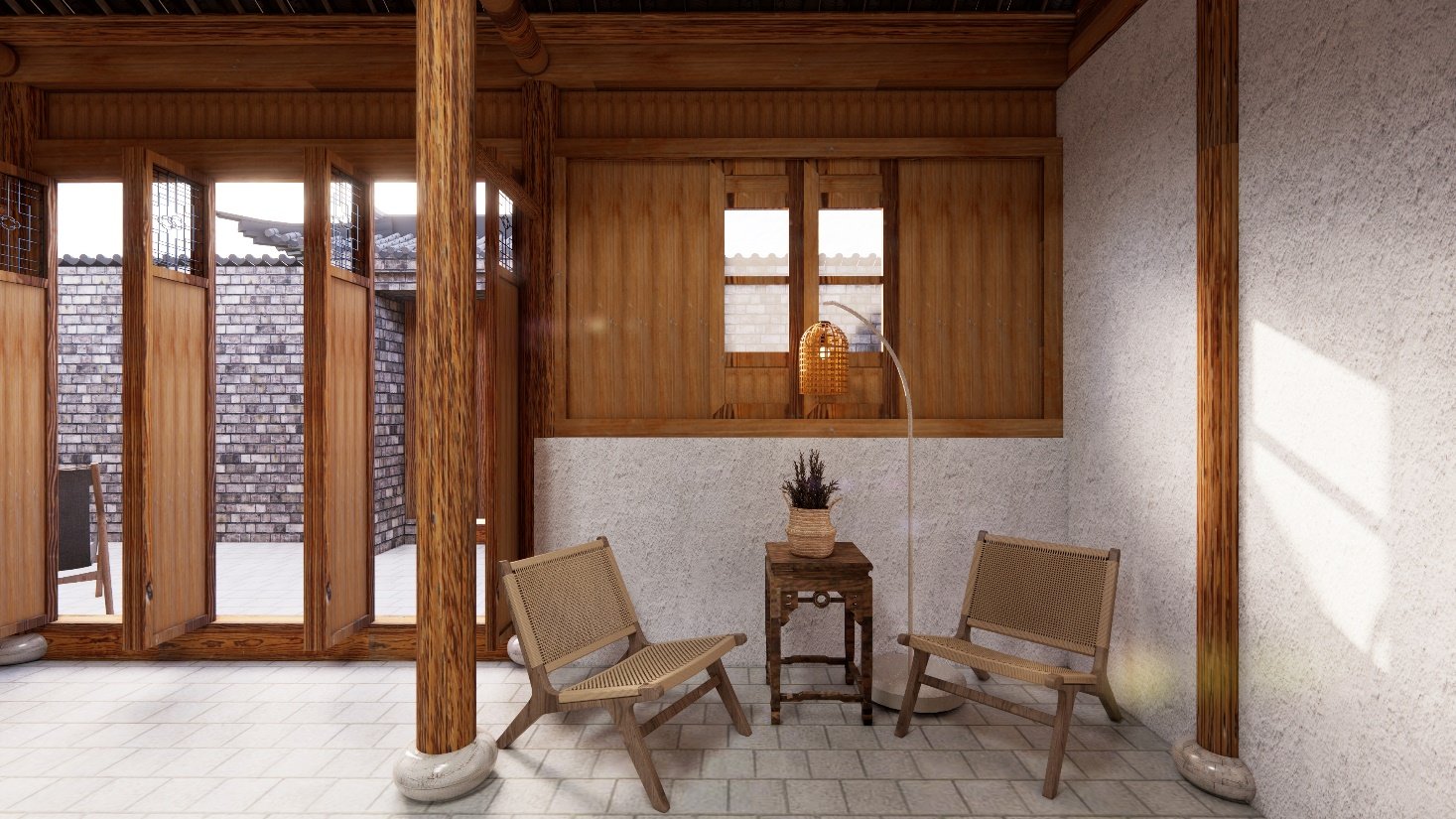 Tailored villa interior with a refined material palette